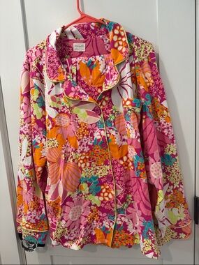 BedHead x Trina Turk Pink Orange Floral Button-Front Pajama Top and Pants set